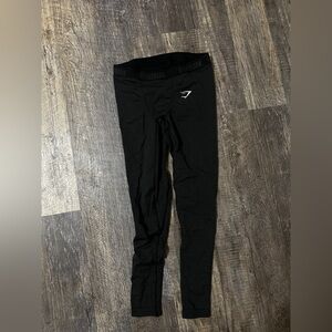 Gymshark Men’s Black Performance Leggings with Logo